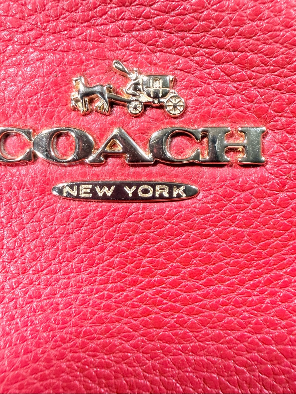 Coach Red Pebbled Leather Blake Carryall Satchel Bag F55662 - Picture 5 of 14